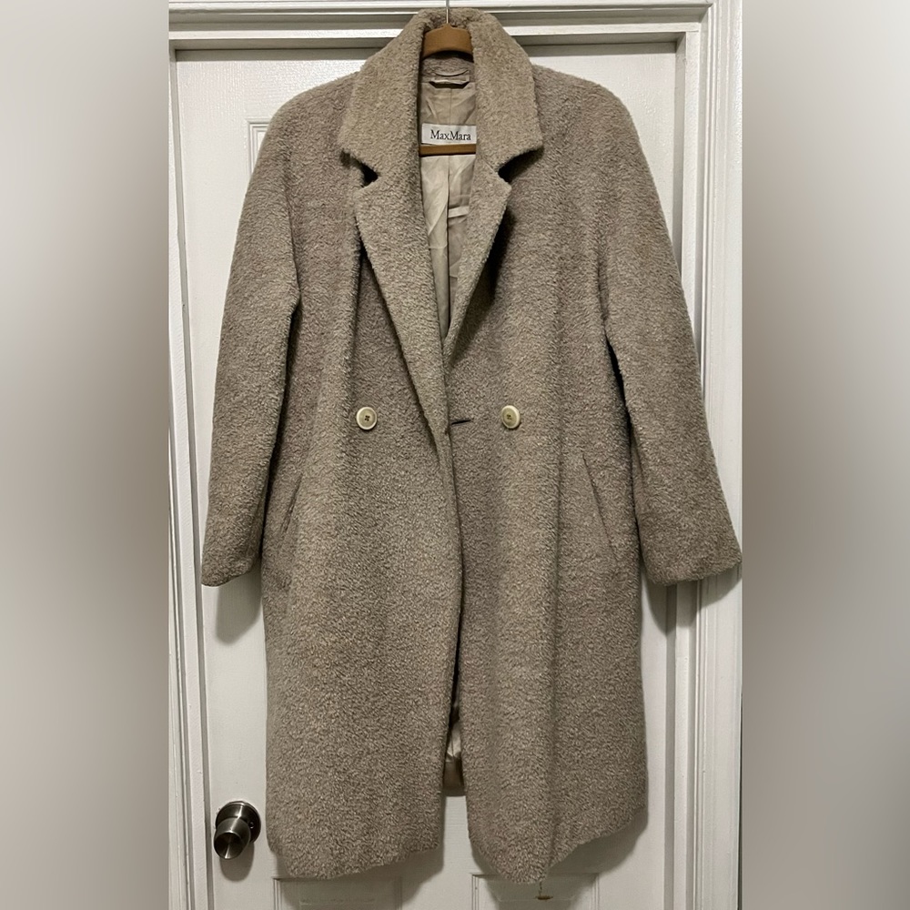 MaxMara Teddy Coat oversized alpaca/wool button front